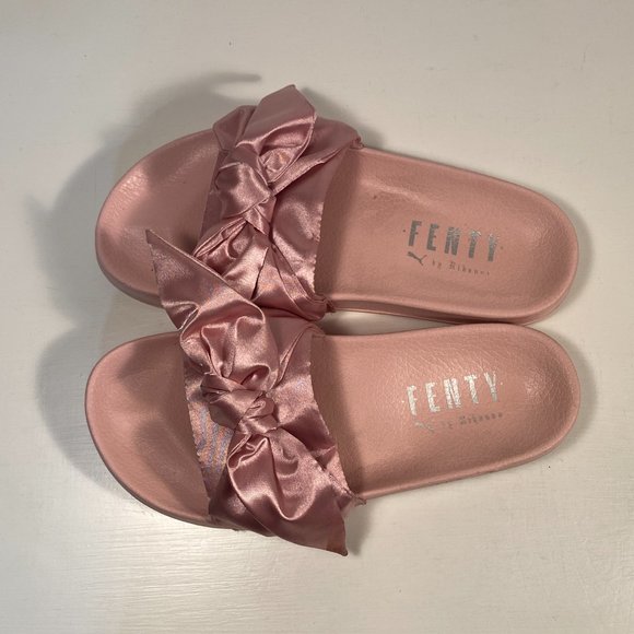 Puma Fenty by Rihana Pink Bow Slide Sandals Women Size 7.5 - Picture 5 of 7